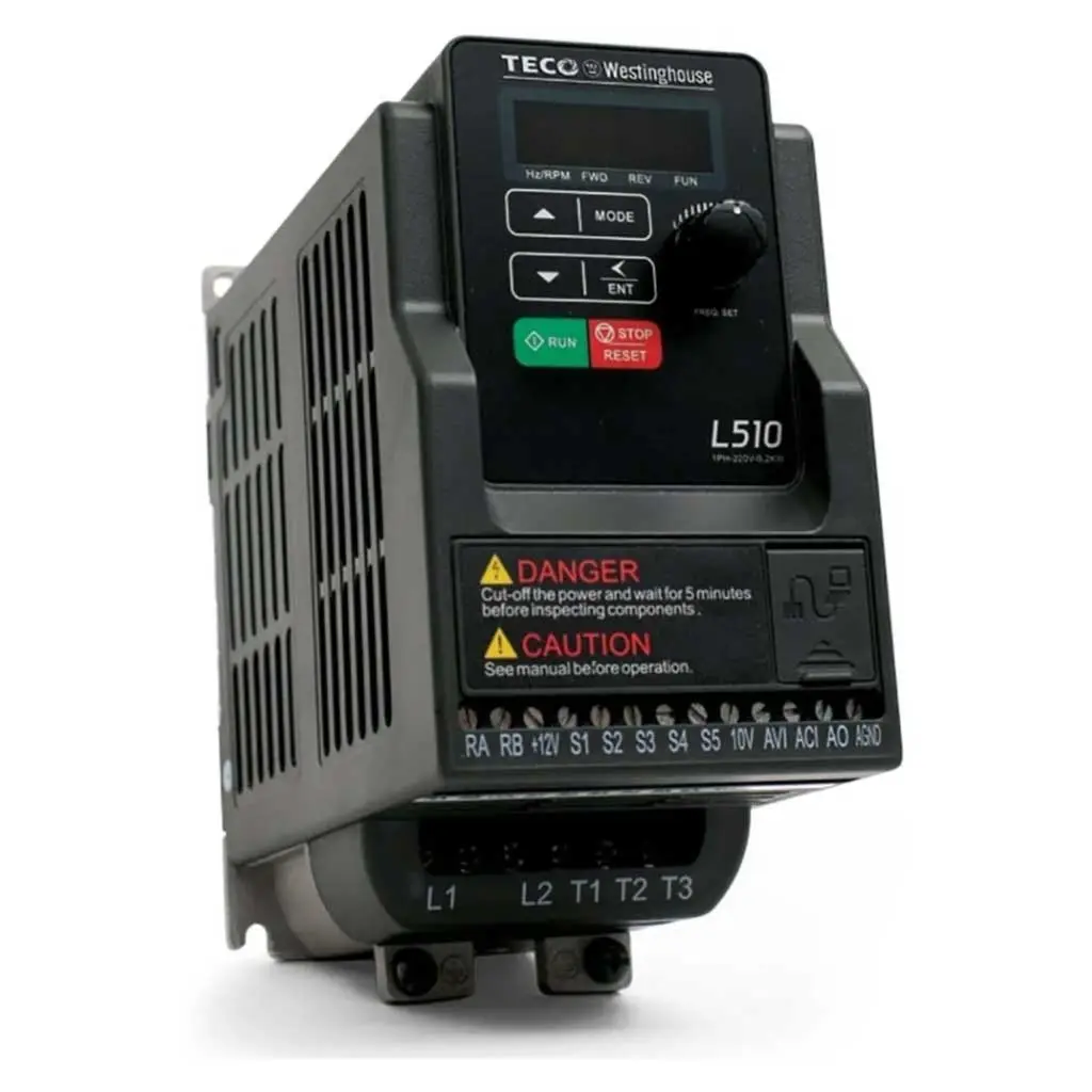 L510-201-H1-U Variador de frecuencia Teco-Westinghouse, 01HP/0.75kW, 230V, IP20, Alimentación Monofásica, c/panel de control, L510.